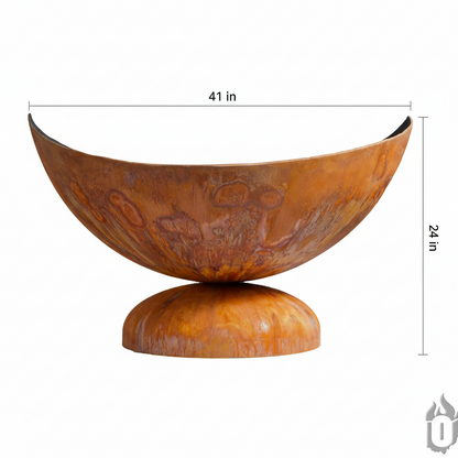 The Lunar Lantern Monolith Fire Bowl | Hand-Forged American Carbon Steel Fire Pit | Ohio Flame