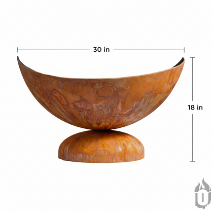 The Lunar Lantern Monolith Fire Bowl | Hand-Forged American Carbon Steel Fire Pit | Ohio Flame