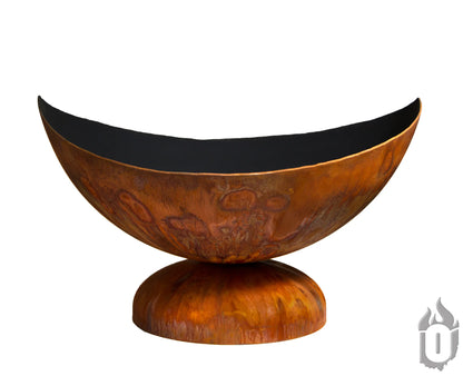 The Lunar Lantern Monolith Fire Bowl | Hand-Forged American Carbon Steel Fire Pit | Ohio Flame