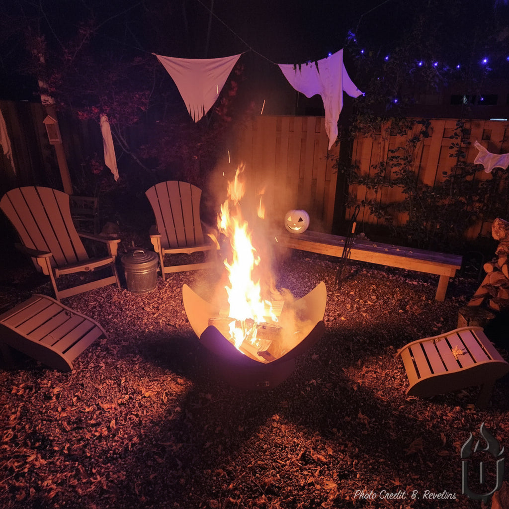 The Blossoming Blaze Fire Bowl | Hand-Forged American Carbon Steel Fire Pit | Ohio Flame