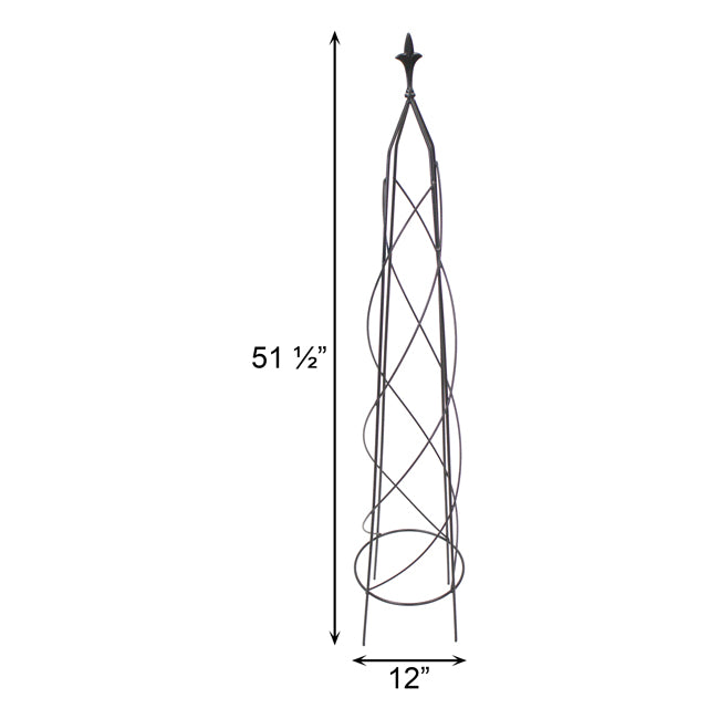 The 'Fleur Royale' Spiral Obelisk | Panacea Products Black Metal Garden Trellis