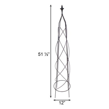 The 'Fleur Royale' Spiral Obelisk | Panacea Products Black Metal Garden Trellis
