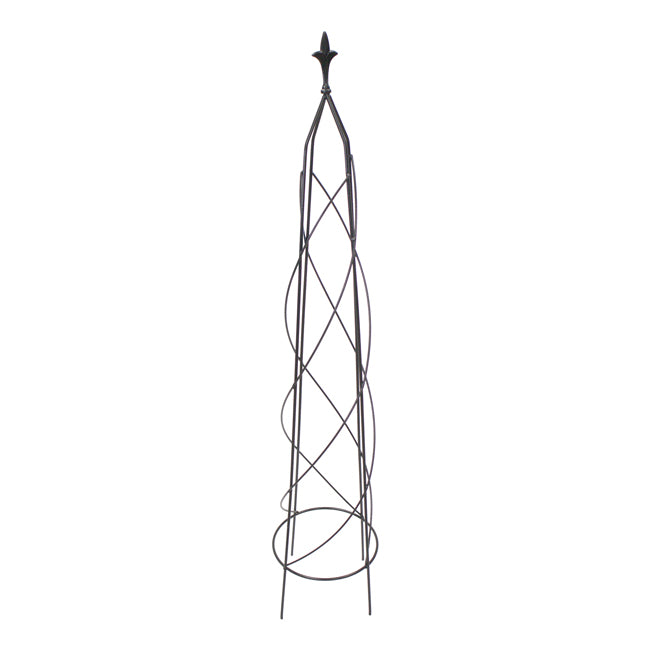 The 'Fleur Royale' Spiral Obelisk | Panacea Products Black Metal Garden Trellis