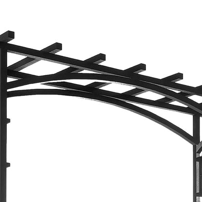 The Mission Lantern Portal | 79" Black Steel Garden Arbor with Lanterns | Panacea
