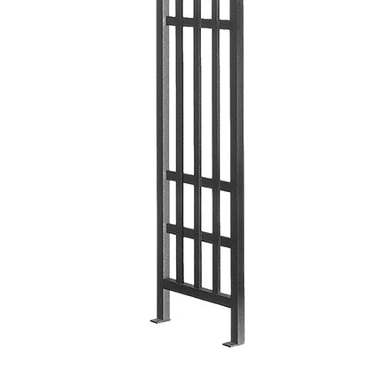 The Mission Lantern Portal | 79" Black Steel Garden Arbor with Lanterns | Panacea