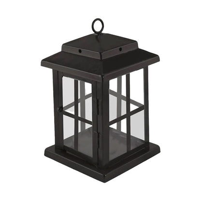 The Mission Lantern Portal | 79" Black Steel Garden Arbor with Lanterns | Panacea