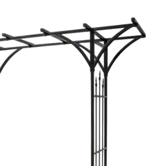 The Bastion Classical Flat-Top Estate Arbor | 84" Wide-Span Steel Garden Gateway | Panacea
