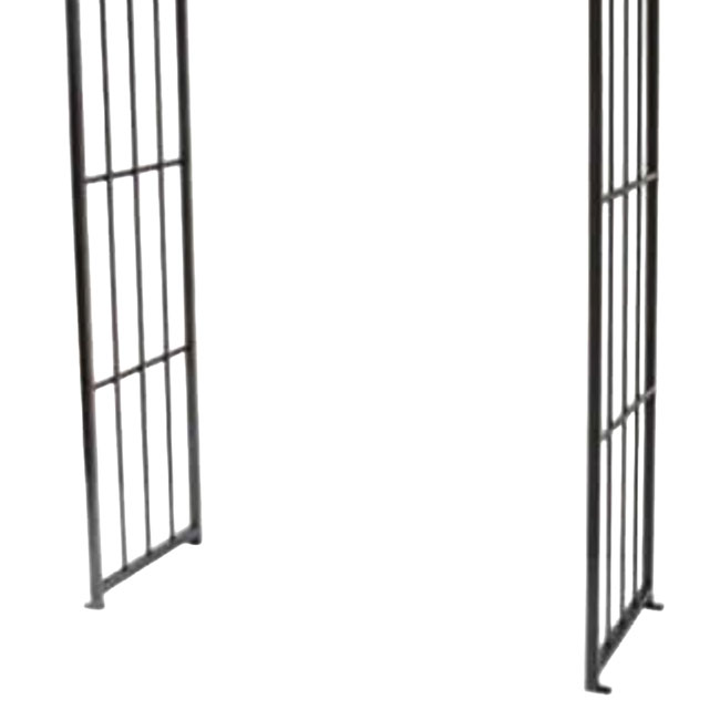 The Bastion Classical Flat-Top Estate Arbor | 84" Wide-Span Steel Garden Gateway | Panacea