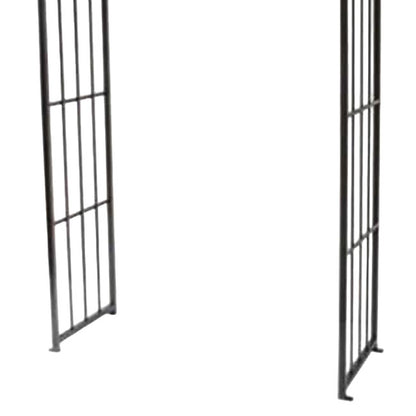 The Bastion Classical Flat-Top Estate Arbor | 84" Wide-Span Steel Garden Gateway | Panacea