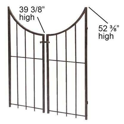 The 'Gilded Gateway' Arch Topped Garden Arbor with Gate | Panacea Products Brushed Bronze Steel Garden Arch