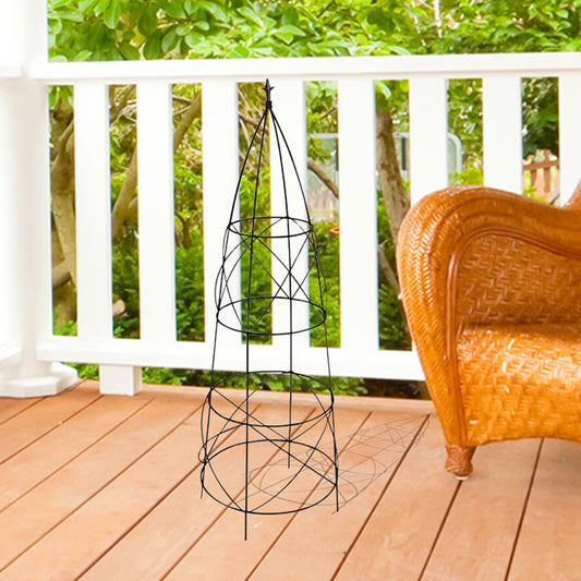 The 'Fleur de Jardin' Circular Obelisk | Panacea Products Black Metal Garden Trellis