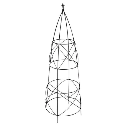 The 'Fleur de Jardin' Circular Obelisk | Panacea Products Black Metal Garden Trellis