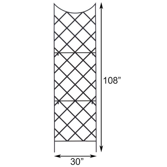 The 'Cathedral Grid' Giant Garden Trellis | Panacea Products 108" Black Steel Diamond Lattice Trellis