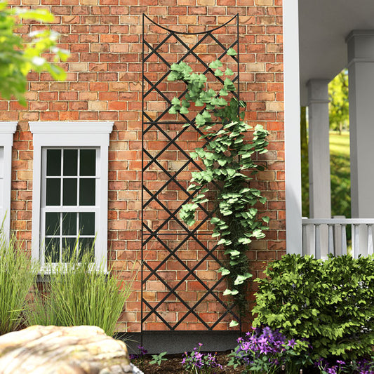 The 'Cathedral Grid' Giant Garden Trellis | Panacea Products 108" Black Steel Diamond Lattice Trellis