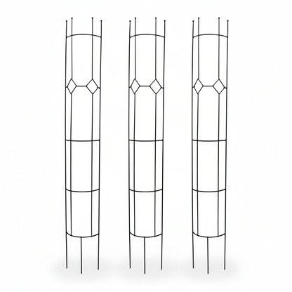 The 'Arboreal Sleeve' Semi-Round Arts & Crafts Garden Trellis | Panacea Products Black Steel Tree Trellis