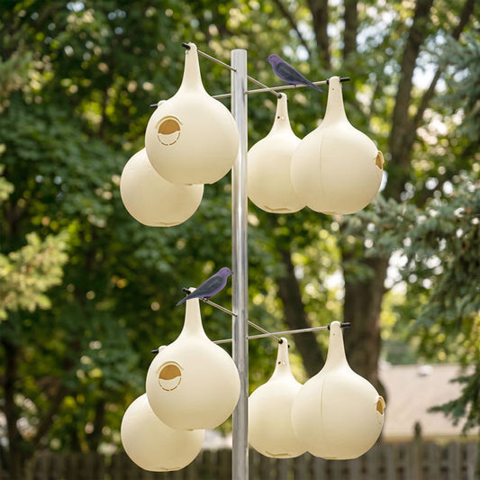 The 'Oct-Estate' Purple Martin Gourd Kit | Prime Retreat 8-Gourd 4-Over-4 Colony System with Decoys