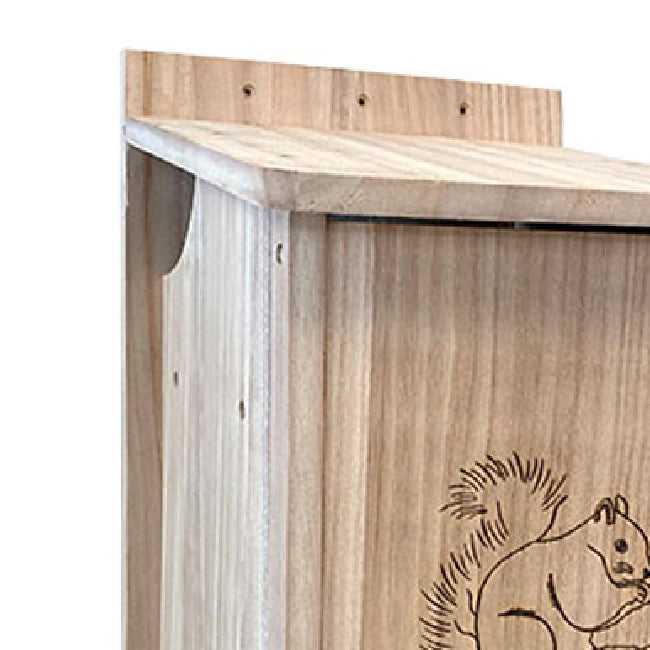 The 'Eat & Retreat' Squirrel Habitat Matched Set | Wood Squirrel House, Cedar Feeder, Nesting Chips & Premium Seed Blend