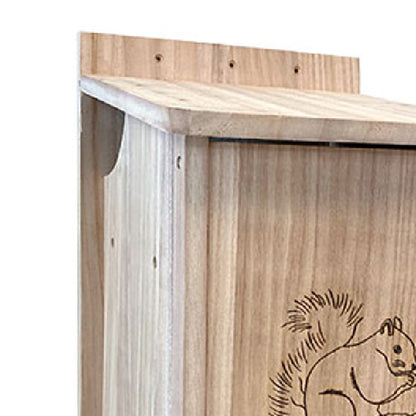 The 'Eat & Retreat' Squirrel Habitat Matched Set | Wood Squirrel House, Cedar Feeder, Nesting Chips & Premium Seed Blend