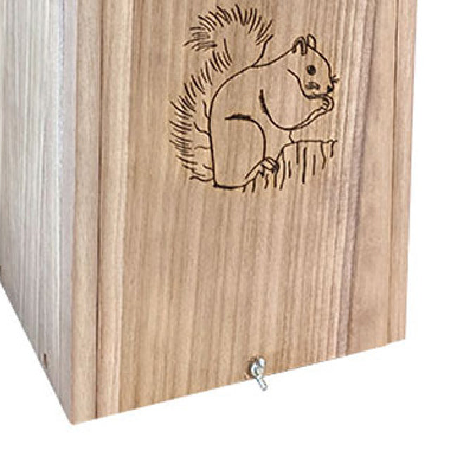 The 'Eat & Retreat' Squirrel Habitat Matched Set | Wood Squirrel House, Cedar Feeder, Nesting Chips & Premium Seed Blend
