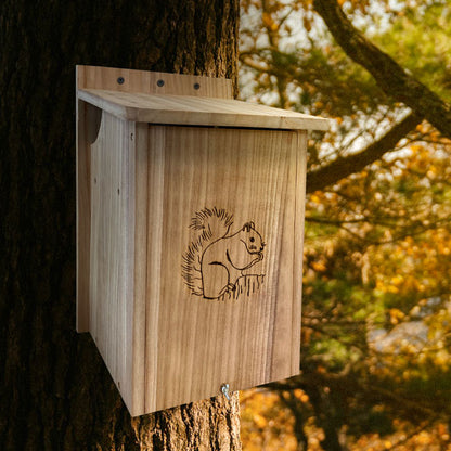 The "High-Hollow" Squirrel Sanctuary | Solid Wood High-Altitude Nesting Box | Prime Retreat