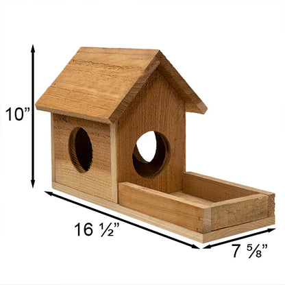 The 'Peanut Gallery' Cedar Squirrel Feeder | Prime Retreat Handmade USA Cedar Jar Squirrel Feeder