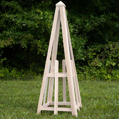 The 'Alabaster Anchor' Pyramid Trellis | Prime Retreat 46" Whitewashed Cedar Garden Obelisk