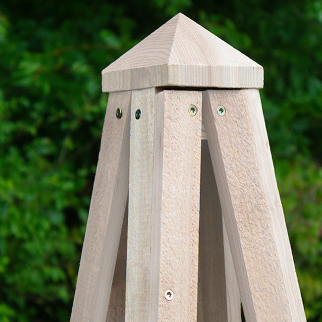 The 'Alabaster Anchor' Pyramid Trellis | Prime Retreat 46" Whitewashed Cedar Garden Obelisk