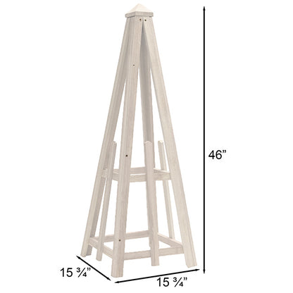 The 'Alabaster Anchor' Pyramid Trellis | Prime Retreat 46" Whitewashed Cedar Garden Obelisk