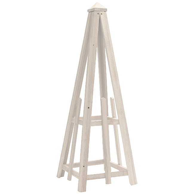 The 'Alabaster Anchor' Pyramid Trellis | Prime Retreat 46" Whitewashed Cedar Garden Obelisk