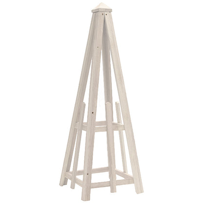 The 'Alabaster Anchor' Pyramid Trellis | Prime Retreat 46" Whitewashed Cedar Garden Obelisk
