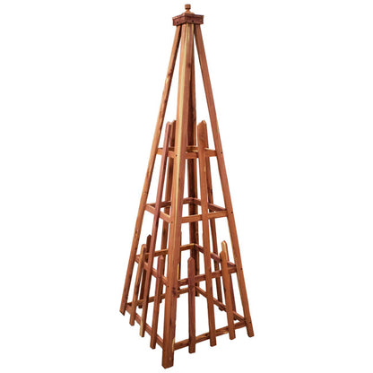 The "Cedar Staple" Pyramid Obelisk | 72" Amish Handcrafted Red Cedar Garden Trellis | Prime Retreat