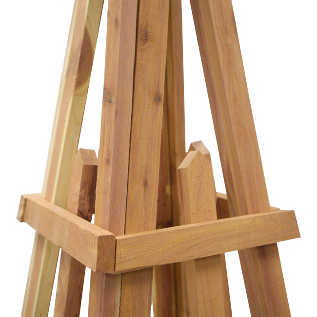 The "Cedar Staple" Pyramid Obelisk | 72" Amish Handcrafted Red Cedar Garden Trellis | Prime Retreat