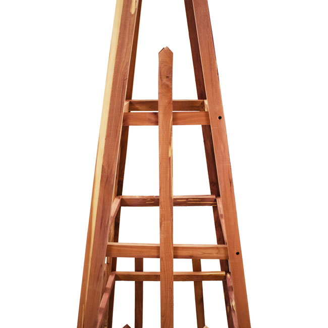 The "Cedar Staple" Pyramid Obelisk | 72" Amish Handcrafted Red Cedar Garden Trellis | Prime Retreat