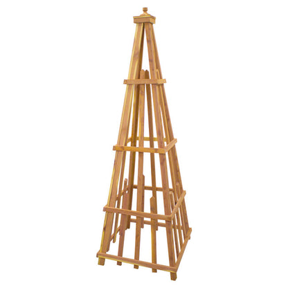 The "Cedar Staple" Pyramid Obelisk | 72" Amish Handcrafted Red Cedar Garden Trellis | Prime Retreat