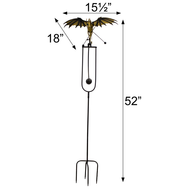 The Aurelian Drake Equilibrium Stanchion | 52" Kinetic Dragon Rocker with Flapping Wings | Red Carpet Studios