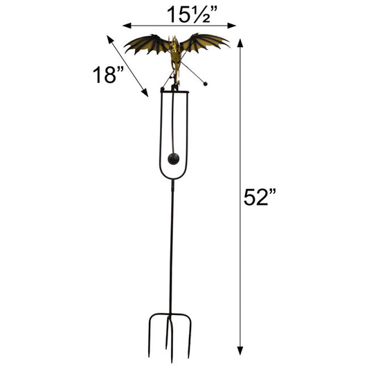 The Aurelian Drake Equilibrium Stanchion | 52" Kinetic Dragon Rocker with Flapping Wings | Red Carpet Studios
