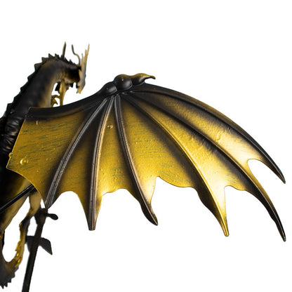 The Aurelian Drake Equilibrium Stanchion | 52" Kinetic Dragon Rocker with Flapping Wings | Red Carpet Studios