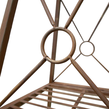 The 'Turbine Trellis' Kinetic Windmill Obelisk | 70" Rustic Metal Garden Windmill Trellis