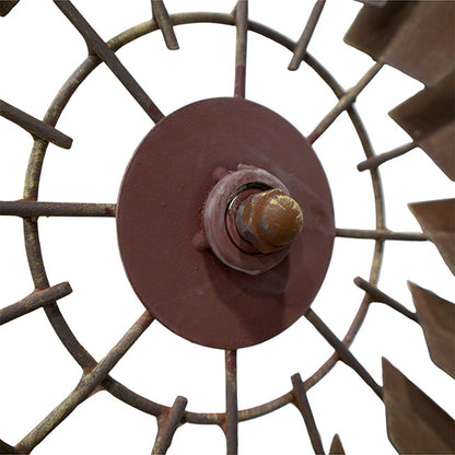 The 'Turbine Trellis' Kinetic Windmill Obelisk | 70" Rustic Metal Garden Windmill Trellis