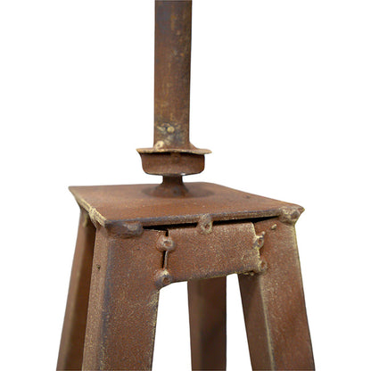The 'Turbine Trellis' Kinetic Windmill Obelisk | 70" Rustic Metal Garden Windmill Trellis