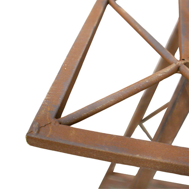 The 'Turbine Trellis' Kinetic Windmill Obelisk | 70" Rustic Metal Garden Windmill Trellis