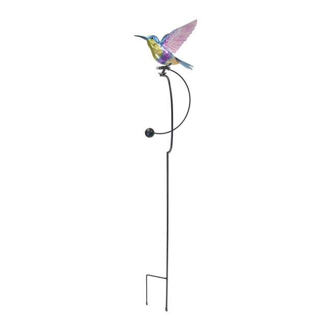 The Woodnymph Equilibrium Stanchion | 43" Kinetic Hummingbird Rocker Stake | Regal Art & Gift