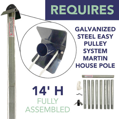 The 'Grand Haven' Purple Martin House | S&K Heavenly Haven 10-Room Starling-Resistant Pole-Mount Habitat