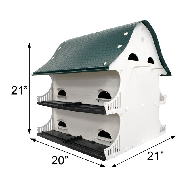 The 'Prairie Lodge' Purple Martin House | S&K American Barn 12-Room Starling-Resistant Pole-Mount Habitat