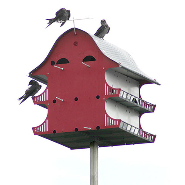 The 'Countryside Condo' Purple Martin House | S&K 16-Room Starling-Resistant Barn-Style Pole-Mount Habitat
