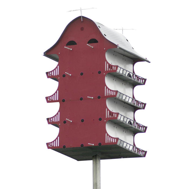 The 'Countryside Condo' Purple Martin House | S&K 16-Room Starling-Resistant Barn-Style Pole-Mount Habitat