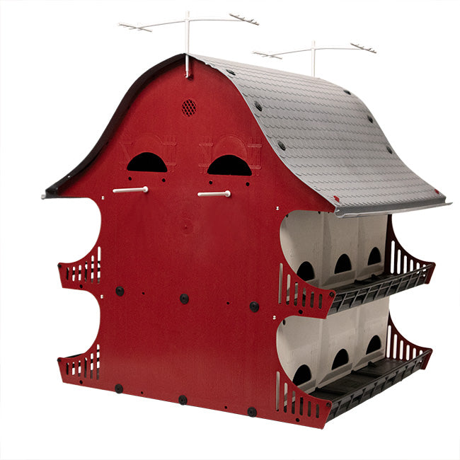 The 'Countryside Condo' Purple Martin House | S&K 16-Room Starling-Resistant Barn-Style Pole-Mount Habitat