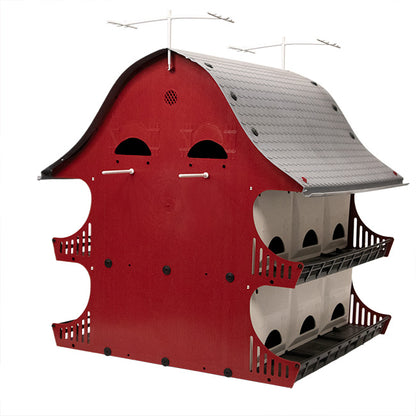 The 'Countryside Condo' Purple Martin House | S&K 16-Room Starling-Resistant Barn-Style Pole-Mount Habitat