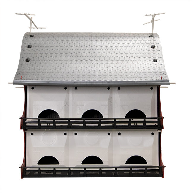 The 'Countryside Condo' Purple Martin House | S&K 16-Room Starling-Resistant Barn-Style Pole-Mount Habitat