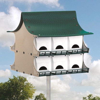 The 'Grand Gatekeeper' Purple Martin House | S&K 12-Room Starling-Resistant Pole-Mount Habitat